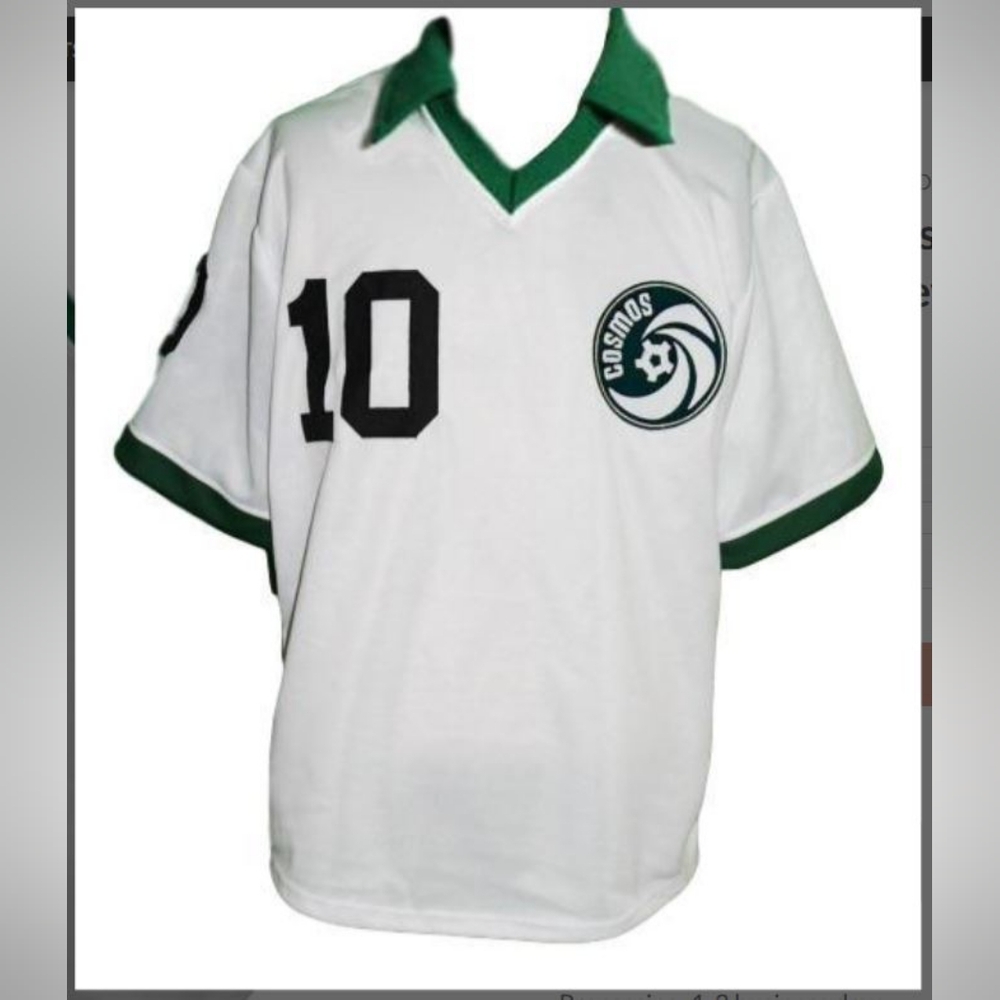 READ. NY Cosmos x NASL x Pele #10 throwback white soccer jersey S-3XL